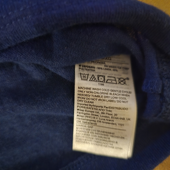 Gap linen blend crew tshirt XL fits like XXL blue - Picture 5 of 5